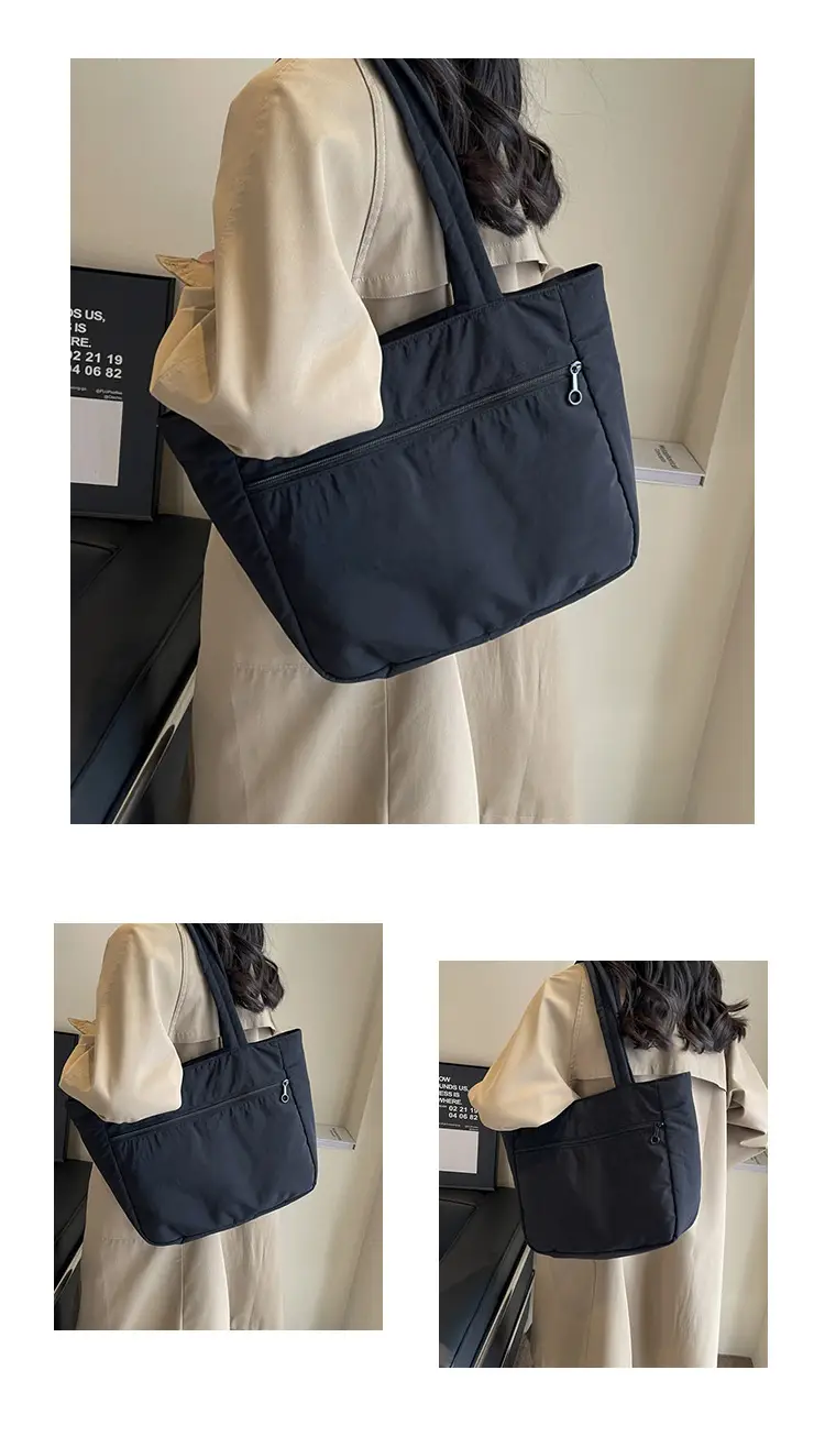 New Green Nylon Tote Bag for Students Commute Work — feature 10