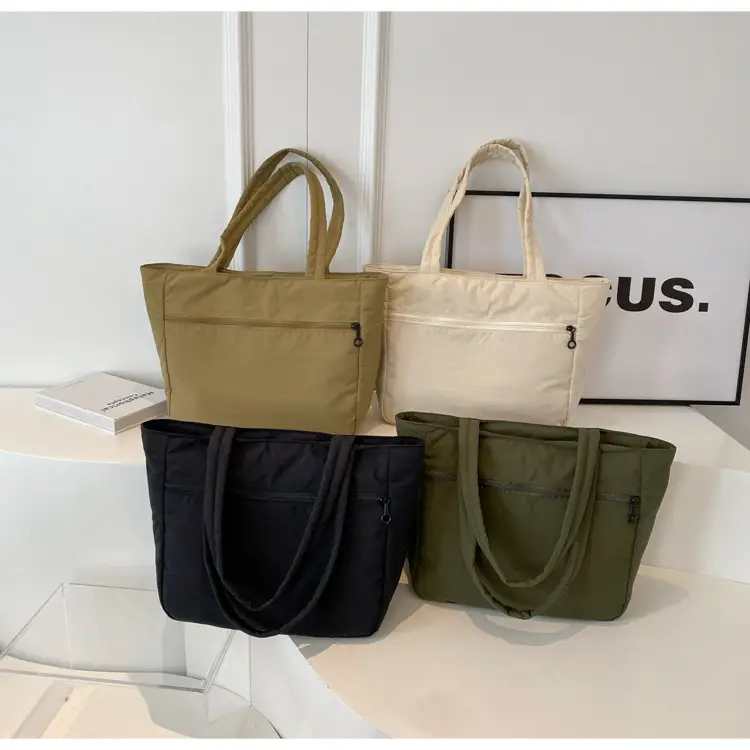 New Green Nylon Tote Bag for Students Commute Work — feature 13