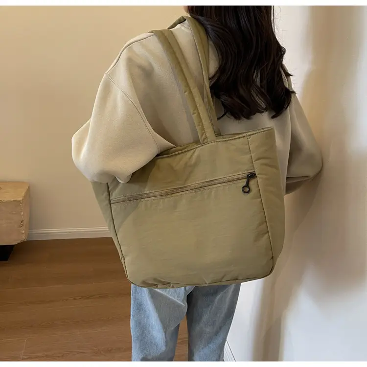New Green Nylon Tote Bag for Students Commute Work — feature 18