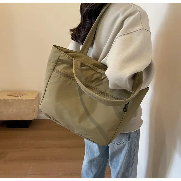 New Green Nylon Tote Bag for Students Commute Work — feature 19