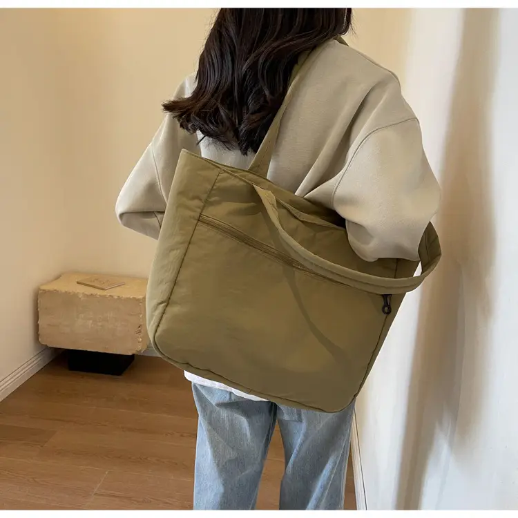 New Green Nylon Tote Bag for Students Commute Work — feature 20