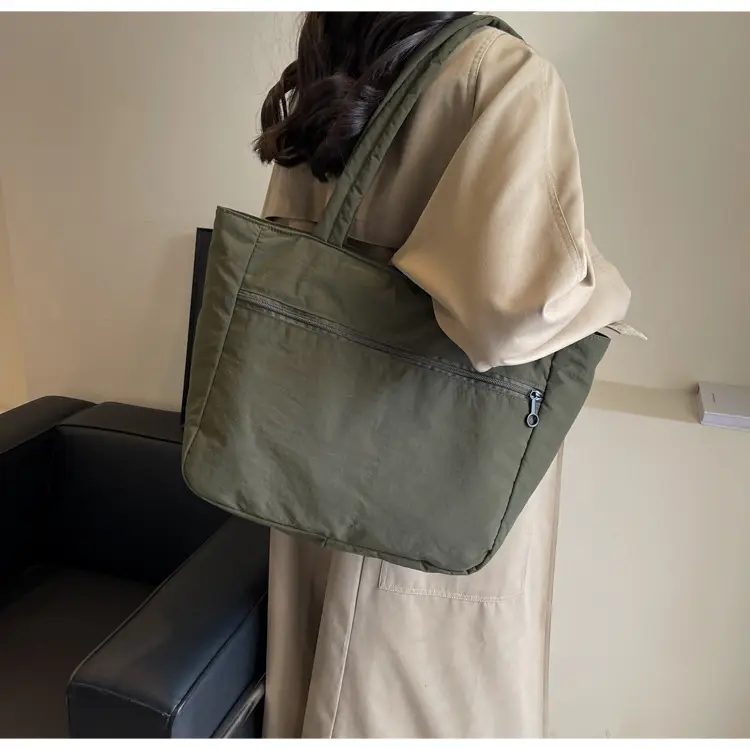 New Green Nylon Tote Bag for Students Commute Work — feature 22