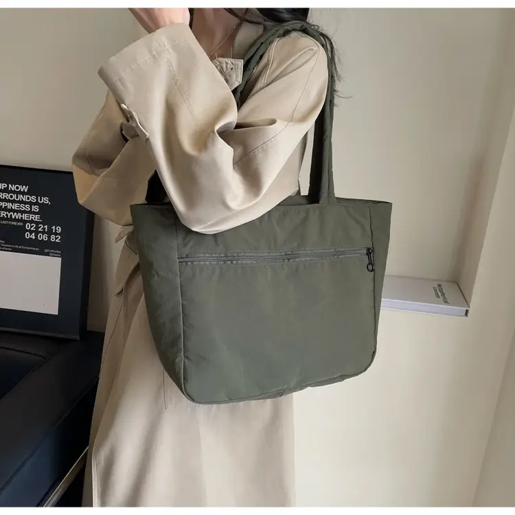 New Green Nylon Tote Bag for Students Commute Work — feature 23