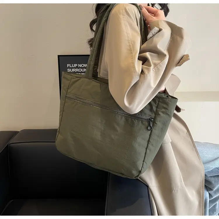 New Green Nylon Tote Bag for Students Commute Work — feature 26