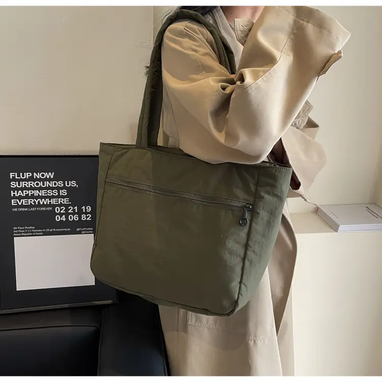 New Green Nylon Tote Bag for Students Commute Work — feature 27
