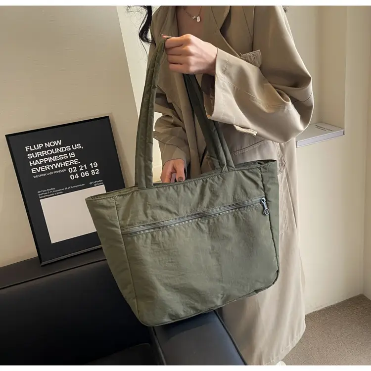 New Green Nylon Tote Bag for Students Commute Work — feature 28
