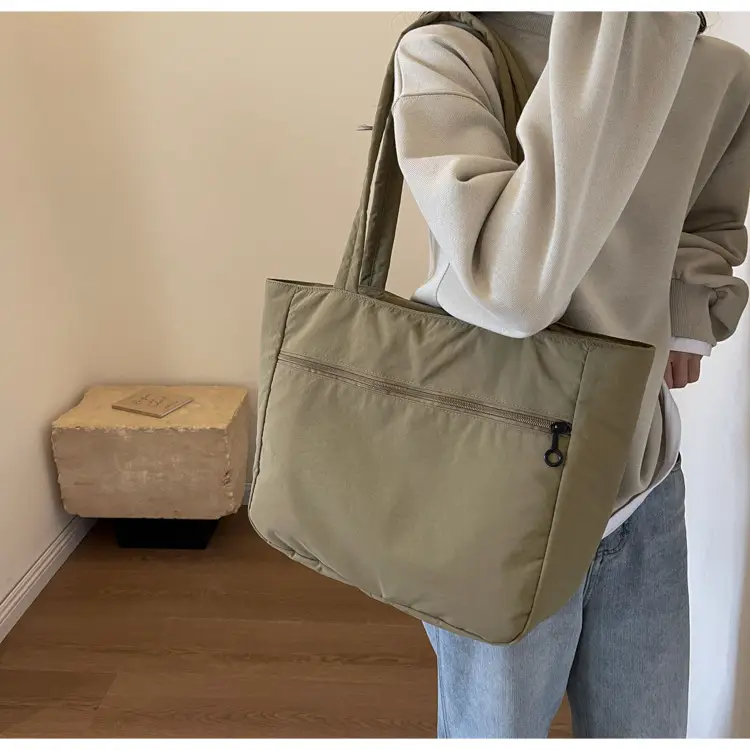 New Green Nylon Tote Bag for Students Commute Work — feature 34