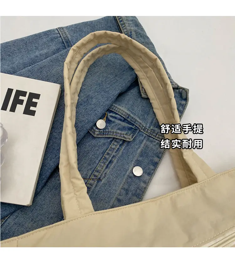 New Green Nylon Tote Bag for Students Commute Work — feature 4