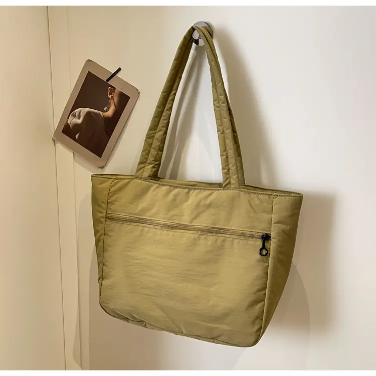 New Green Nylon Tote Bag for Students Commute Work — feature 42