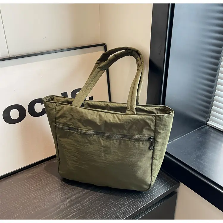 New Green Nylon Tote Bag for Students Commute Work — feature 44