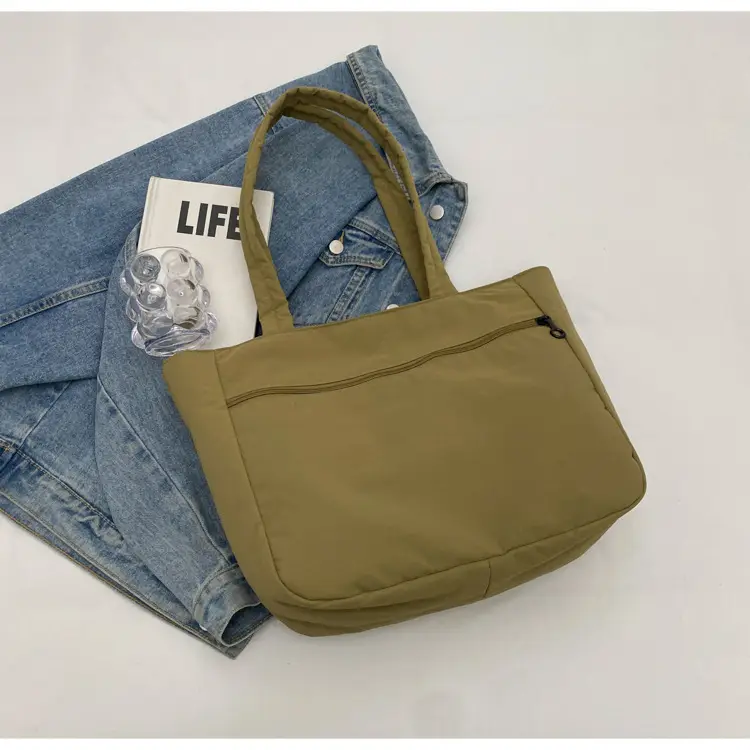 New Green Nylon Tote Bag for Students Commute Work — feature 46