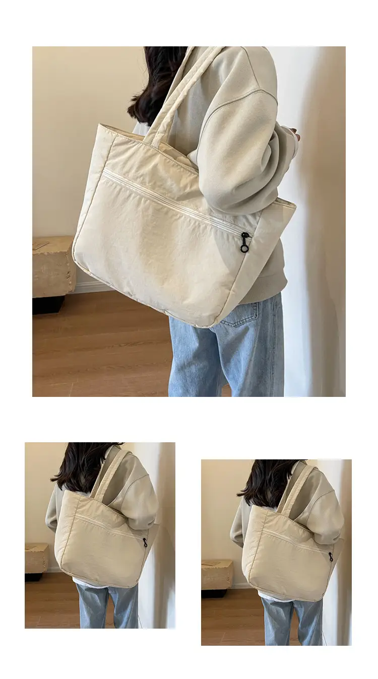 New Green Nylon Tote Bag for Students Commute Work — feature 9