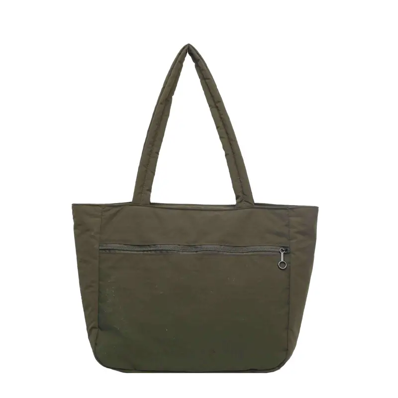 New Green Nylon Tote Bag for Students Commute Work - Image 4