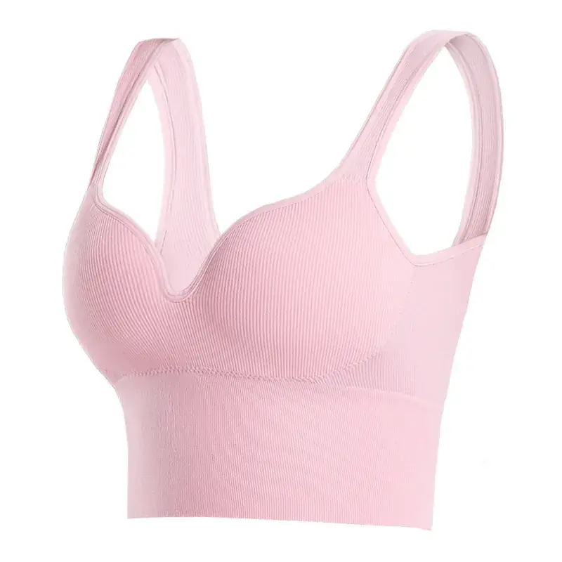 3D Seamless Sports Bra Light Blue Adjustable Cup - Image 7