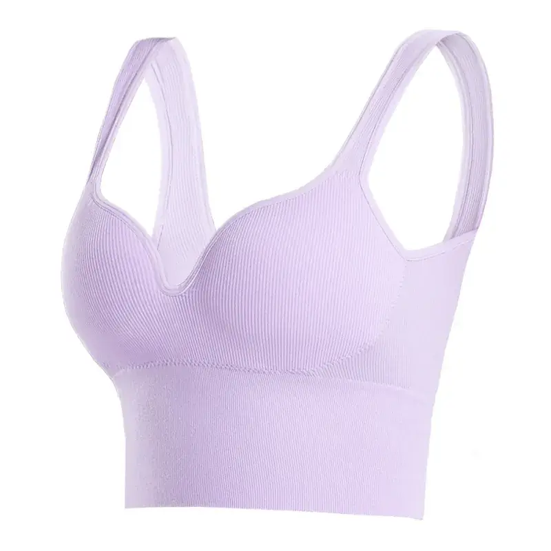 3D Seamless Sports Bra Light Blue Adjustable Cup - Image 9