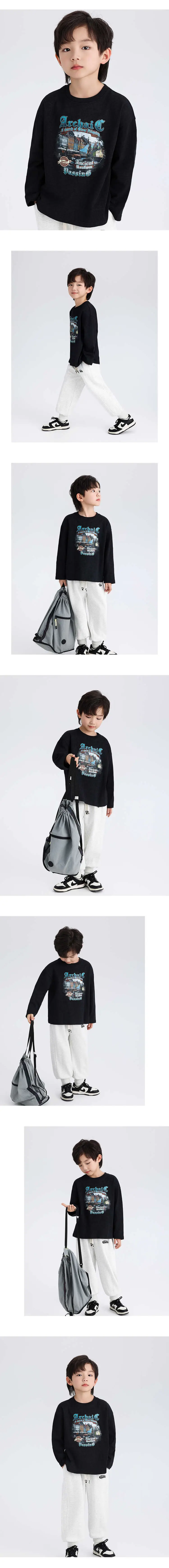 2024 Boys Long Sleeve T-Shirt Blue Graphic Print — feature 7