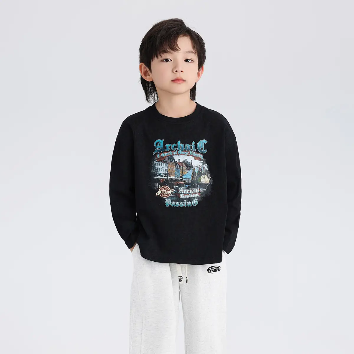 2024 Boys Long Sleeve T-Shirt Blue Graphic Print - Image 2