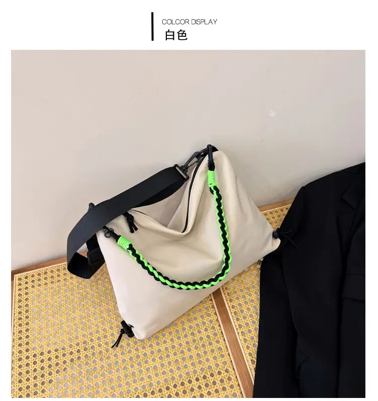 2026 Women Canvas Crossbody Bag Orange Green Embroidery — feature 12