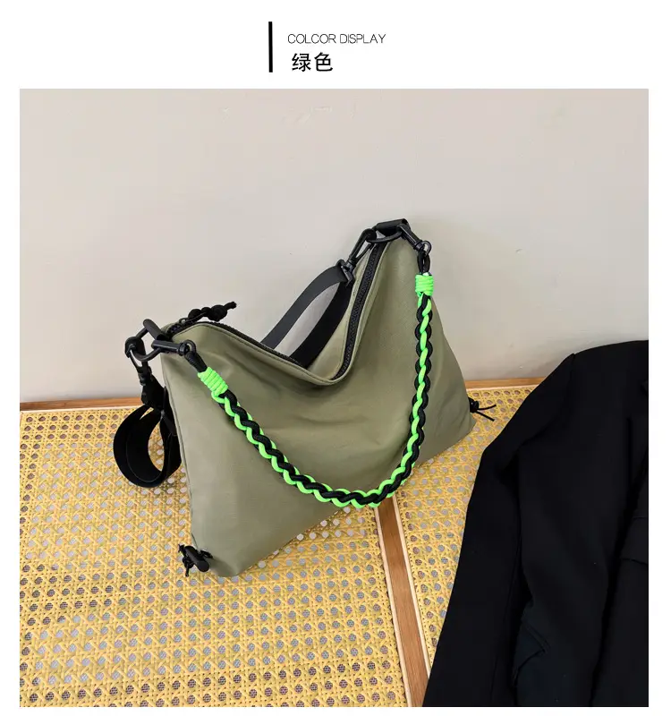 2026 Women Canvas Crossbody Bag Orange Green Embroidery — feature 15