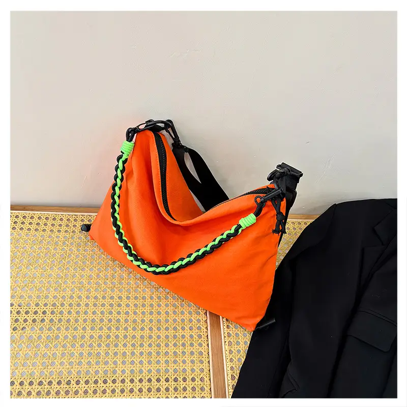 2026 Women Canvas Crossbody Bag Orange Green Embroidery — feature 17