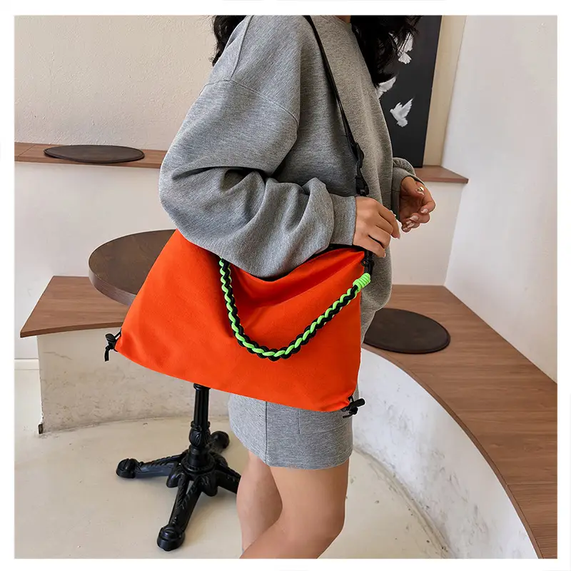 2026 Women Canvas Crossbody Bag Orange Green Embroidery — feature 23