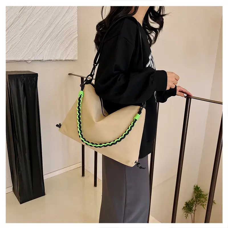 2026 Women Canvas Crossbody Bag Orange Green Embroidery — feature 29
