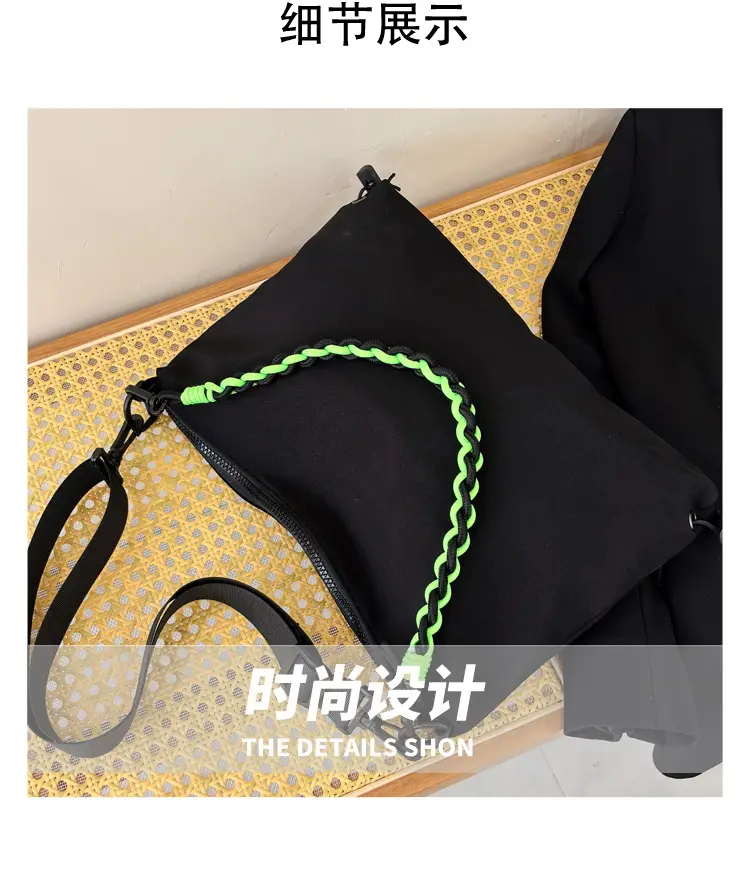 2026 Women Canvas Crossbody Bag Orange Green Embroidery — feature 4