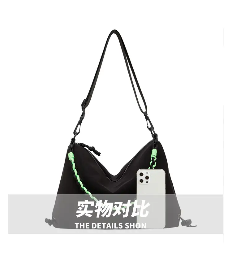 2026 Women Canvas Crossbody Bag Orange Green Embroidery — feature 7