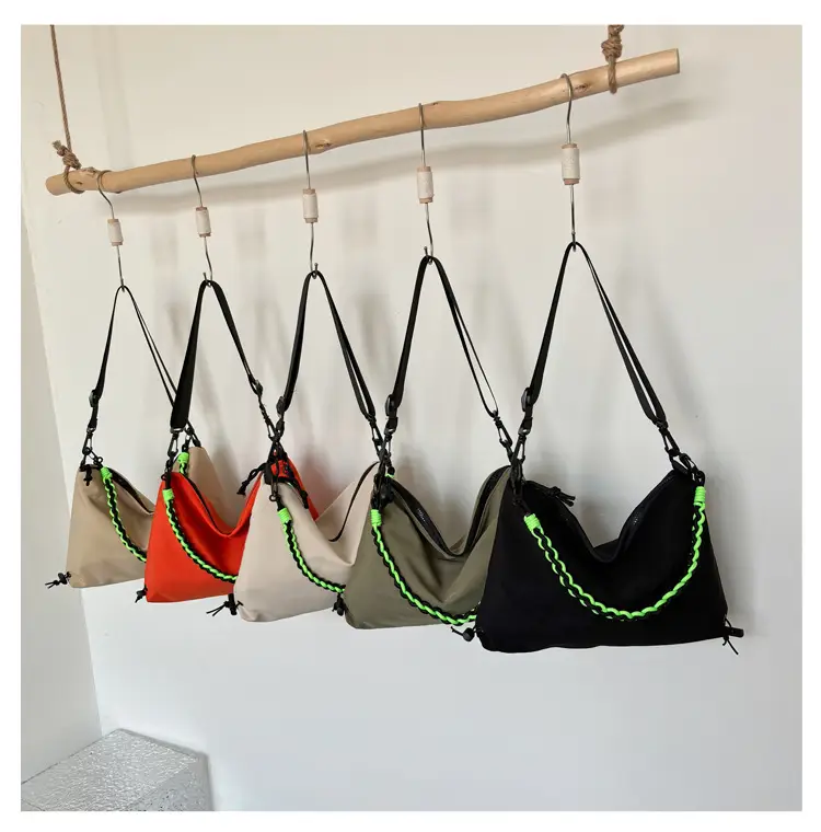 2026 Women Canvas Crossbody Bag Orange Green Embroidery — feature 9