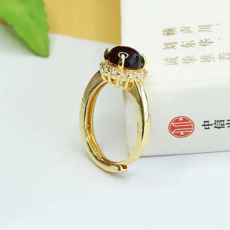 Amyrte Red Gemstone Ring for Women Gold Plated — feature 10