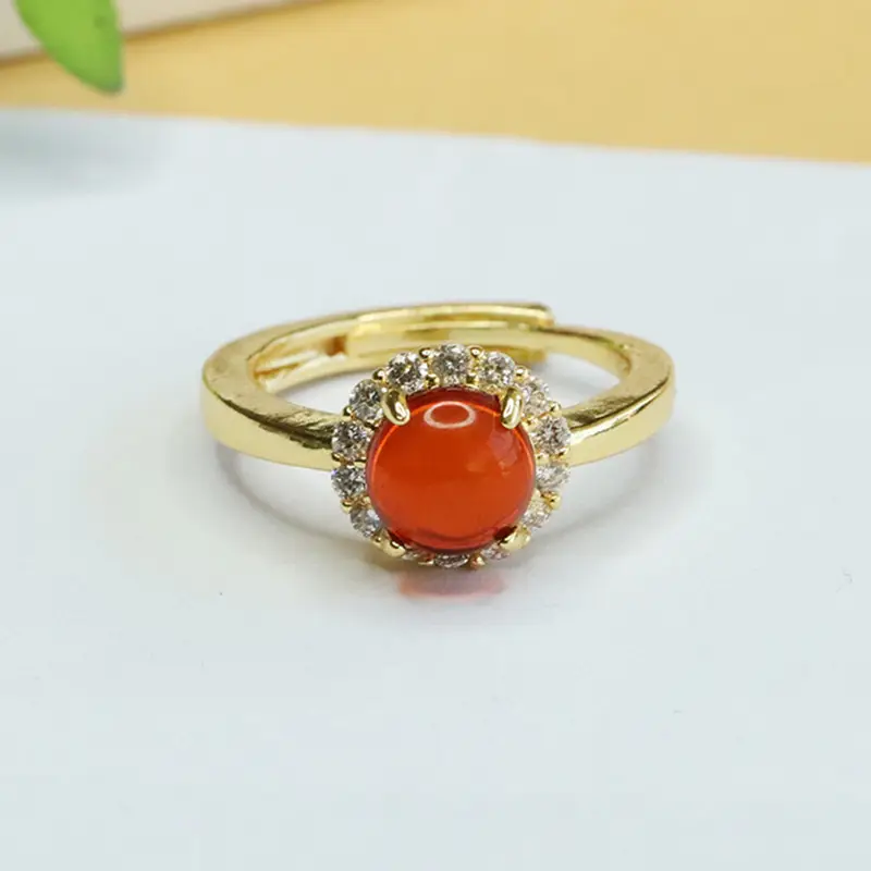 Amyrte Red Gemstone Ring for Women Gold Plated — feature 7