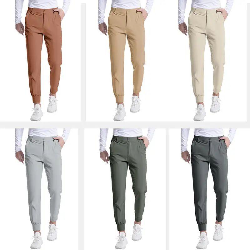 Men's Black Elastic Jogging Slim Trousers Four Season