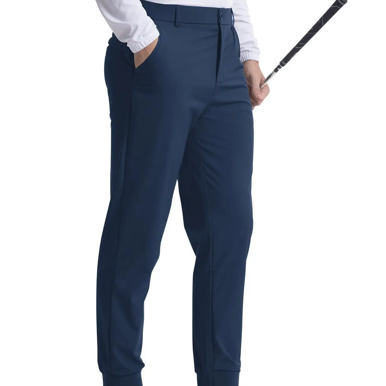 Men's Black Elastic Jogging Slim Trousers Four Season