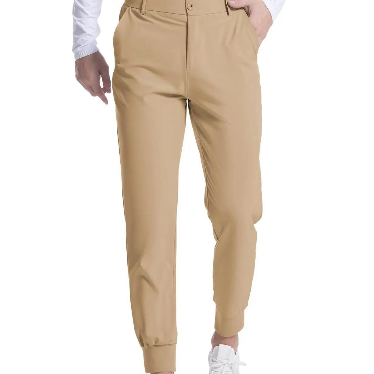 Men's Black Elastic Jogging Slim Trousers Four Season