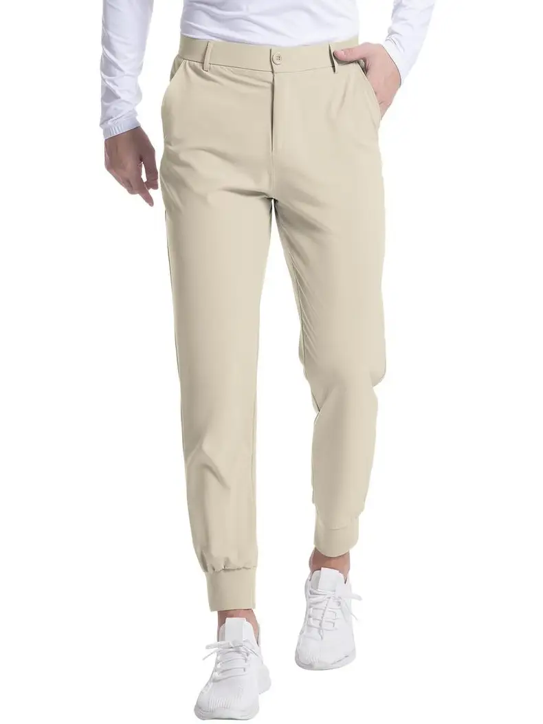 Men's Black Elastic Jogging Slim Trousers Four Season — feature 12