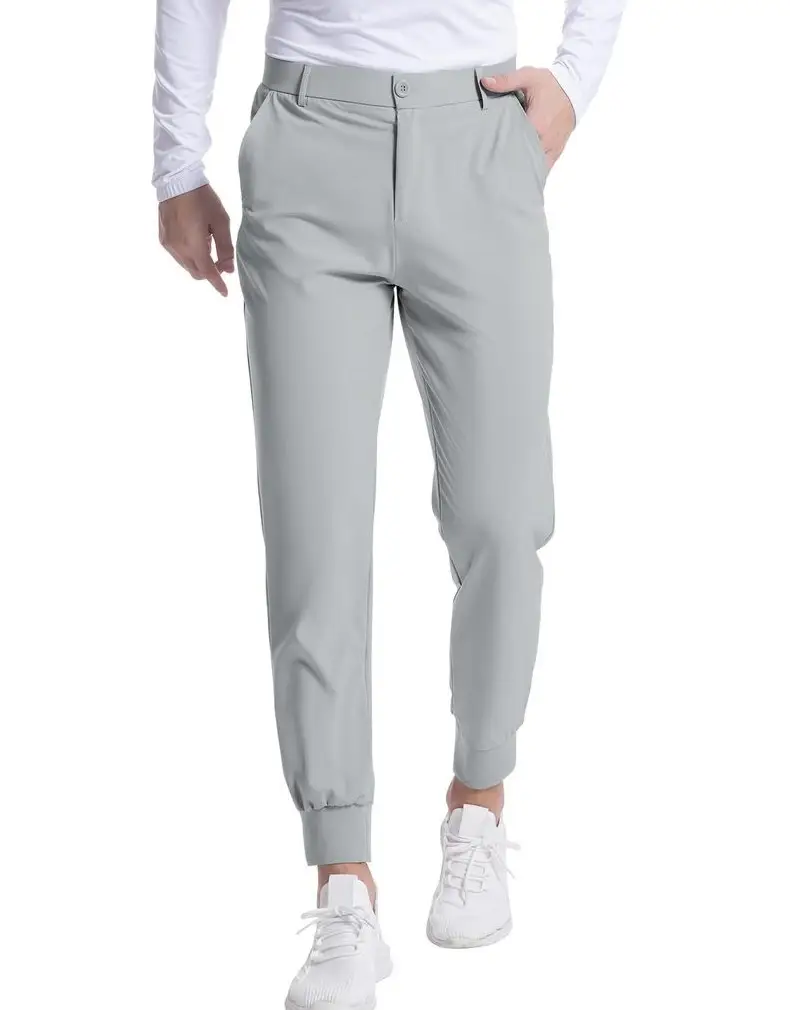 Men's Black Elastic Jogging Slim Trousers Four Season — feature 13