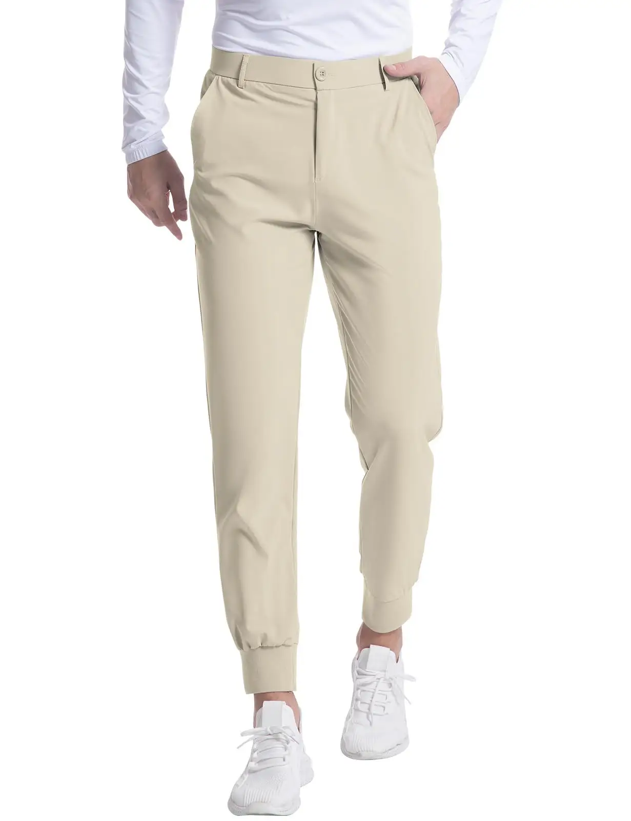 Men's Black Elastic Jogging Slim Trousers Four Season