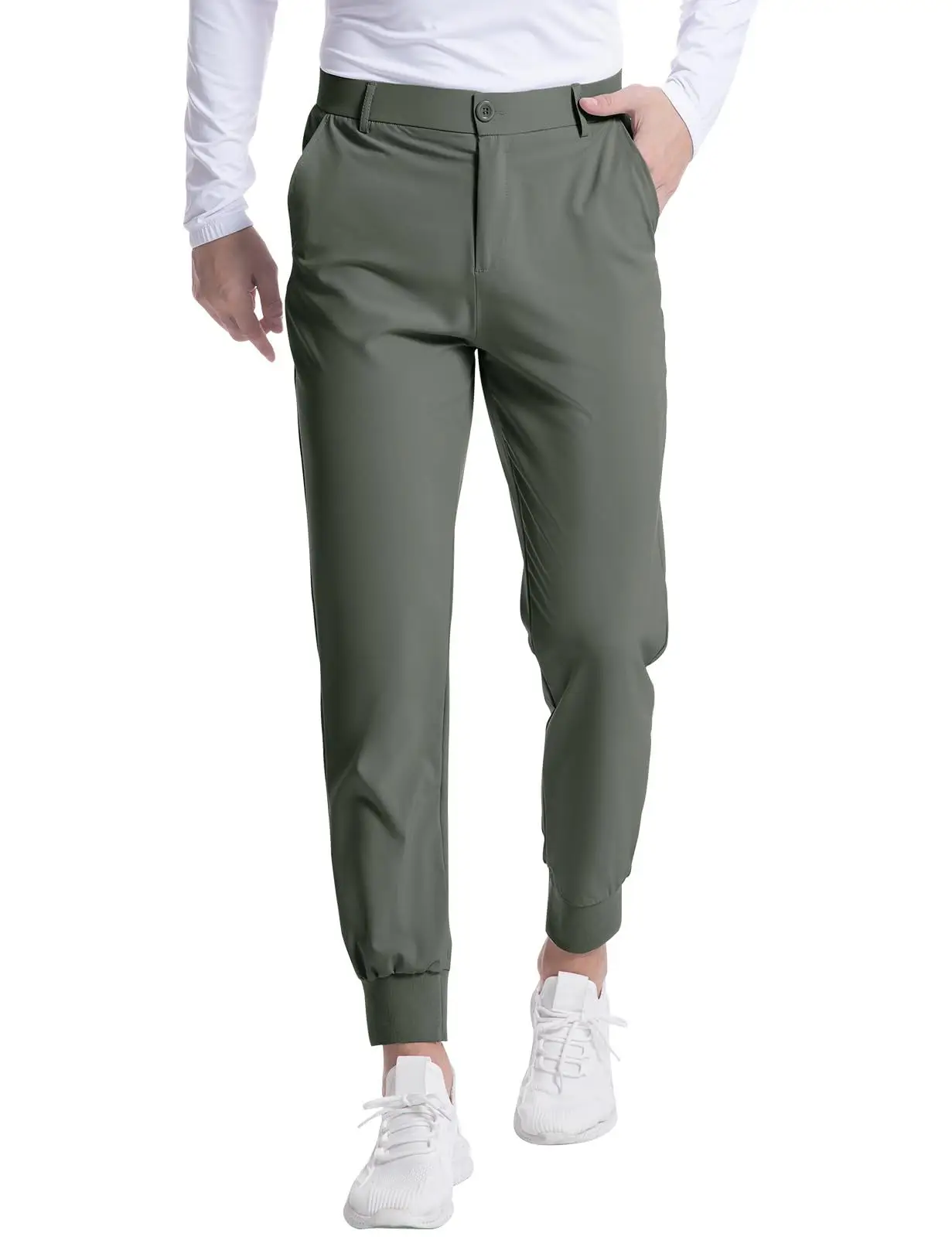Men's Black Elastic Jogging Slim Trousers Four Season