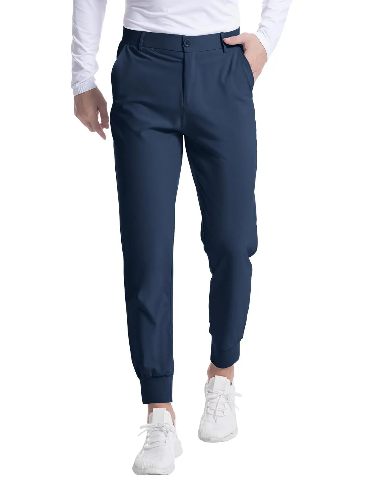Men's Black Elastic Jogging Slim Trousers Four Season