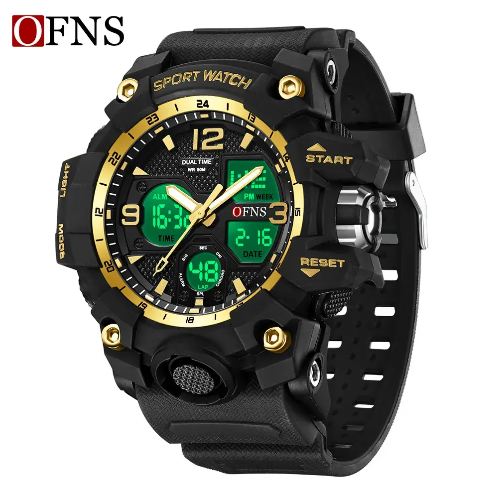 Men's Military Style Chronograph Watch with Patch & Bracelet
