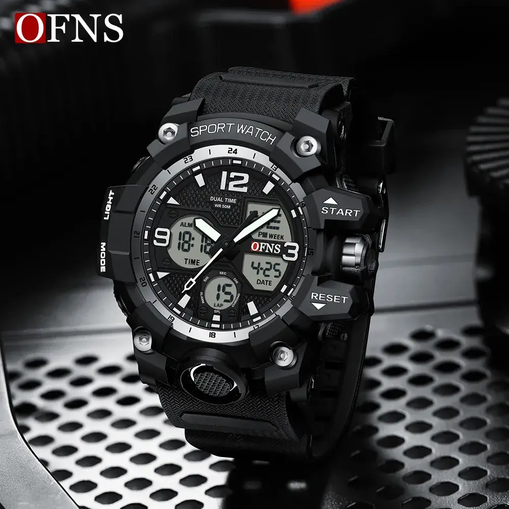 Men's Military Style Chronograph Watch with Patch & Bracelet