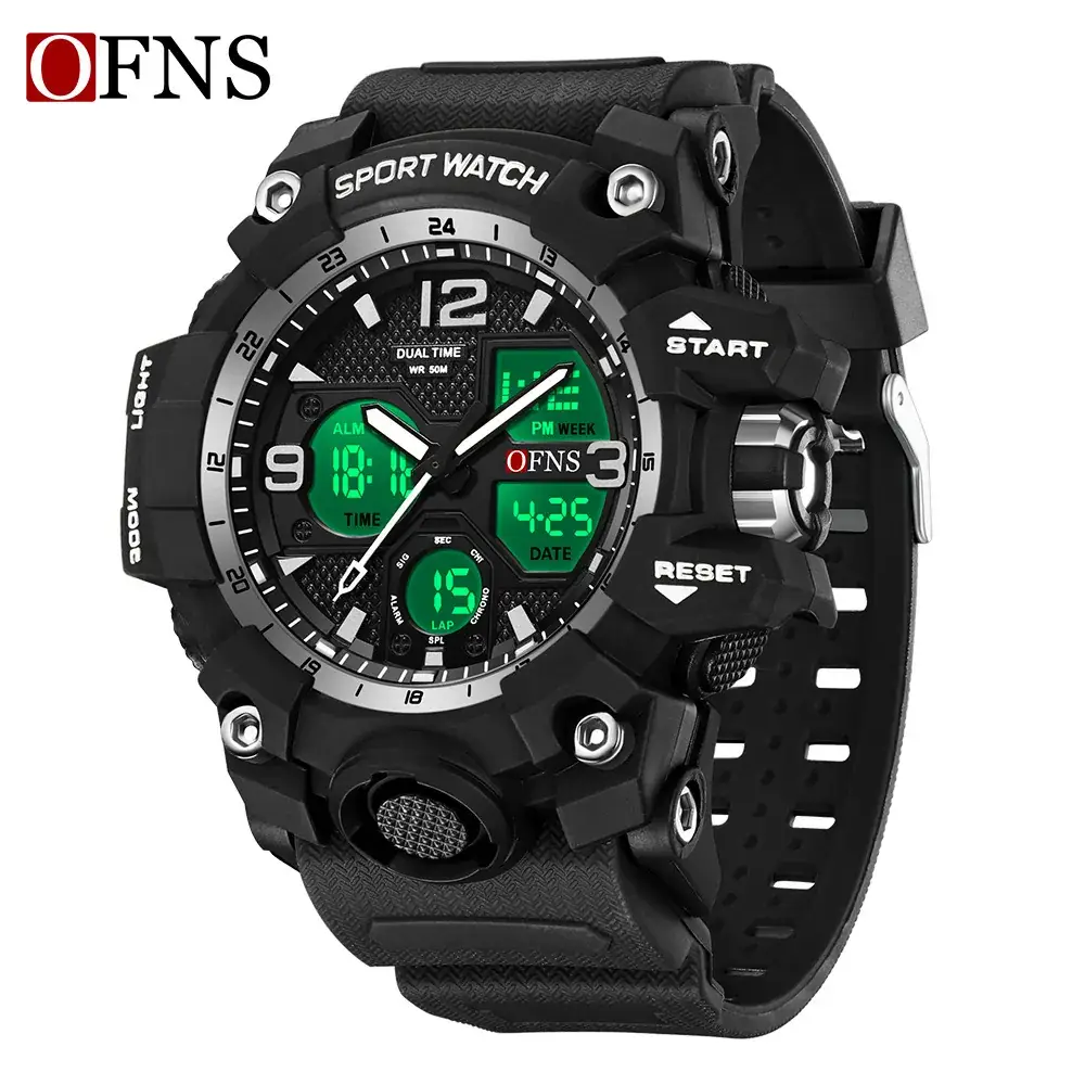 Men's Military Style Chronograph Watch with Patch & Bracelet