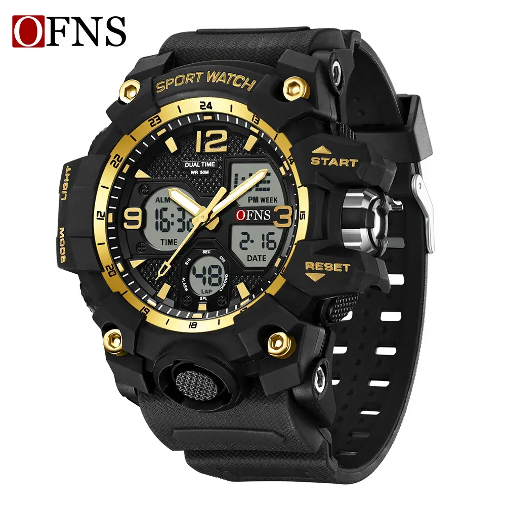 Men's Military Style Chronograph Watch with Patch & Bracelet