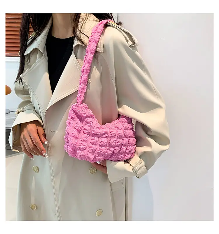 Cloud Puff Bag Girl Fashion Pleated Shoulder Bag — feature 16