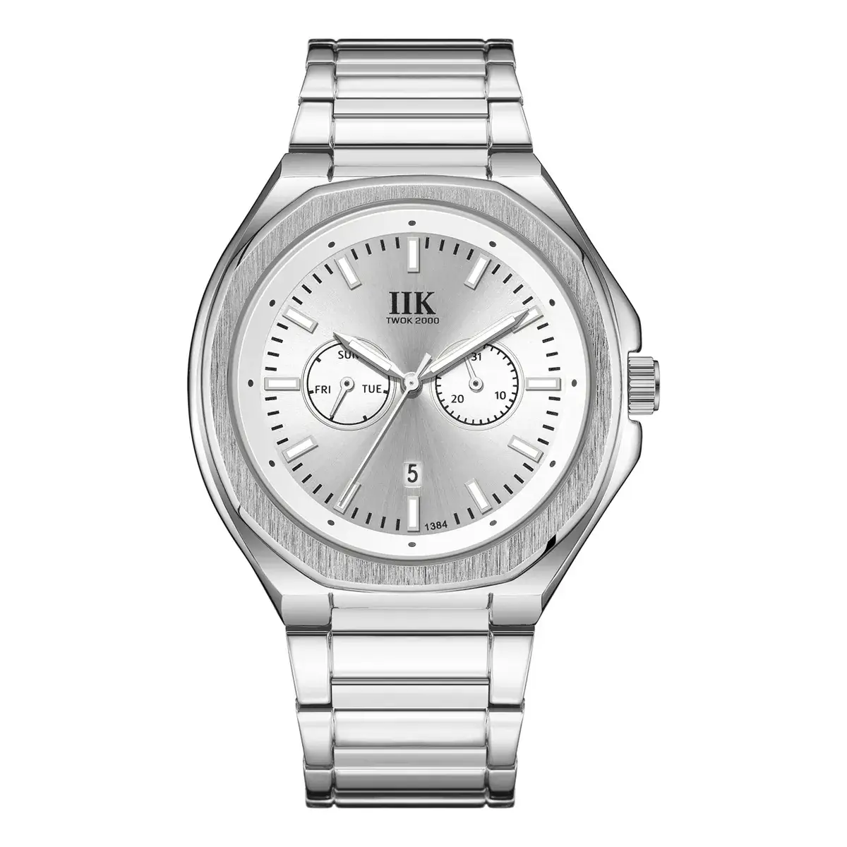 MK Men's Black Chronograph Watch with Blue Dial - Image 3