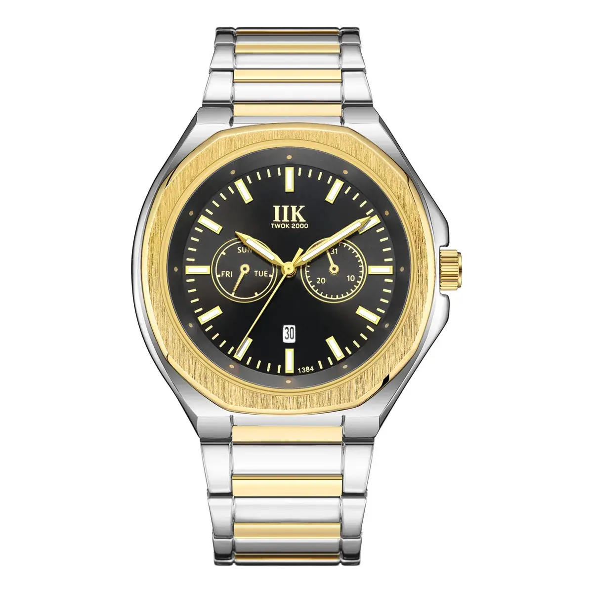 MK Men's Black Chronograph Watch with Blue Dial - Image 5