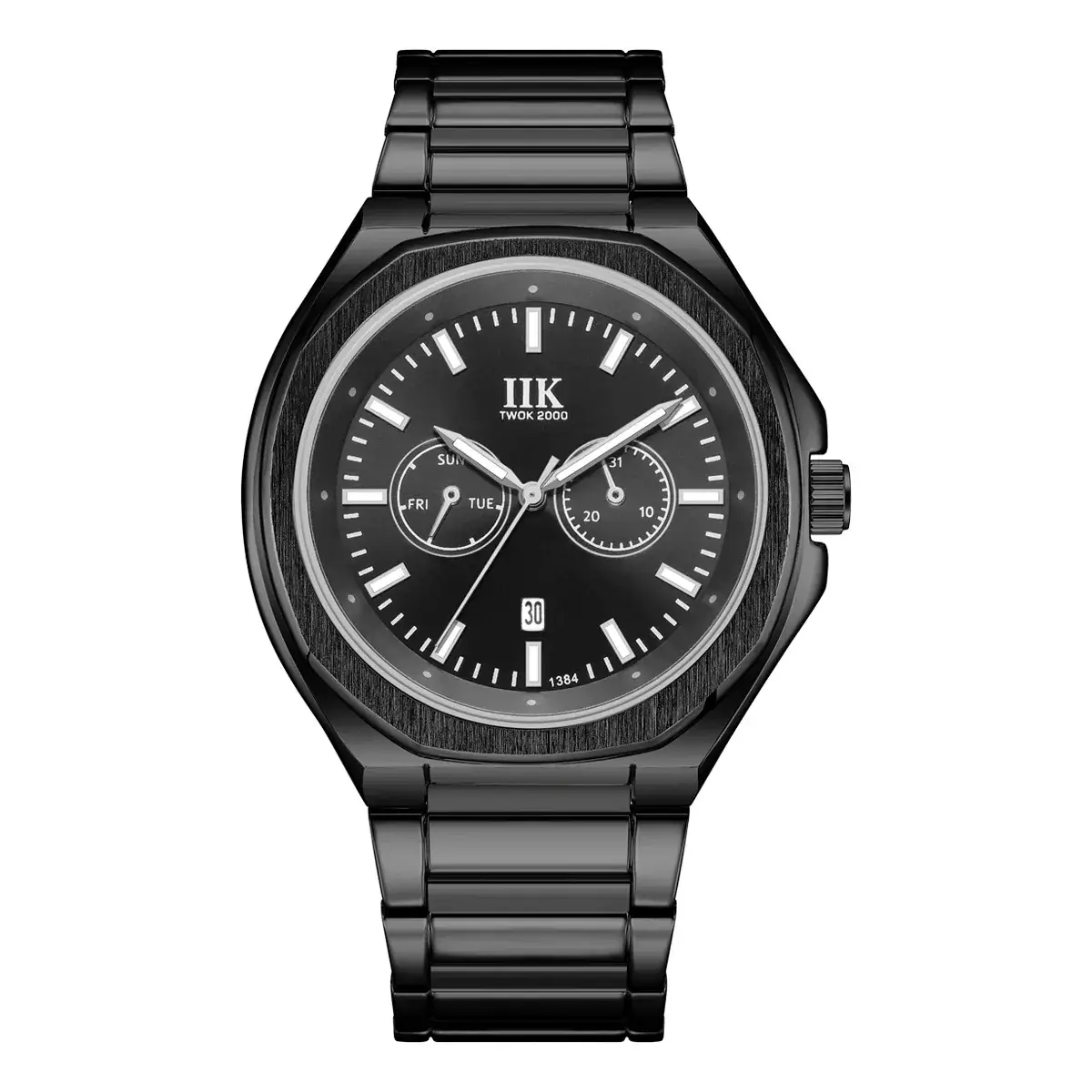 MK Men's Black Chronograph Watch with Blue Dial - Image 8