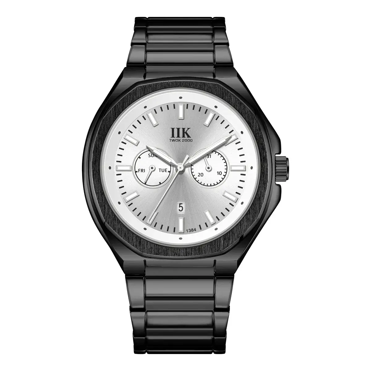 MK Men's Black Chronograph Watch with Blue Dial - Image 9