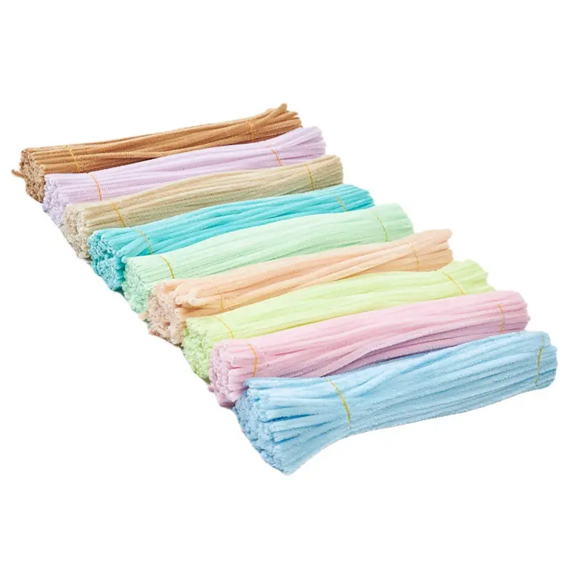 Twisted stick macaron color super dense handmade wool strips Children diy educational toys art bouquet material package wholesale