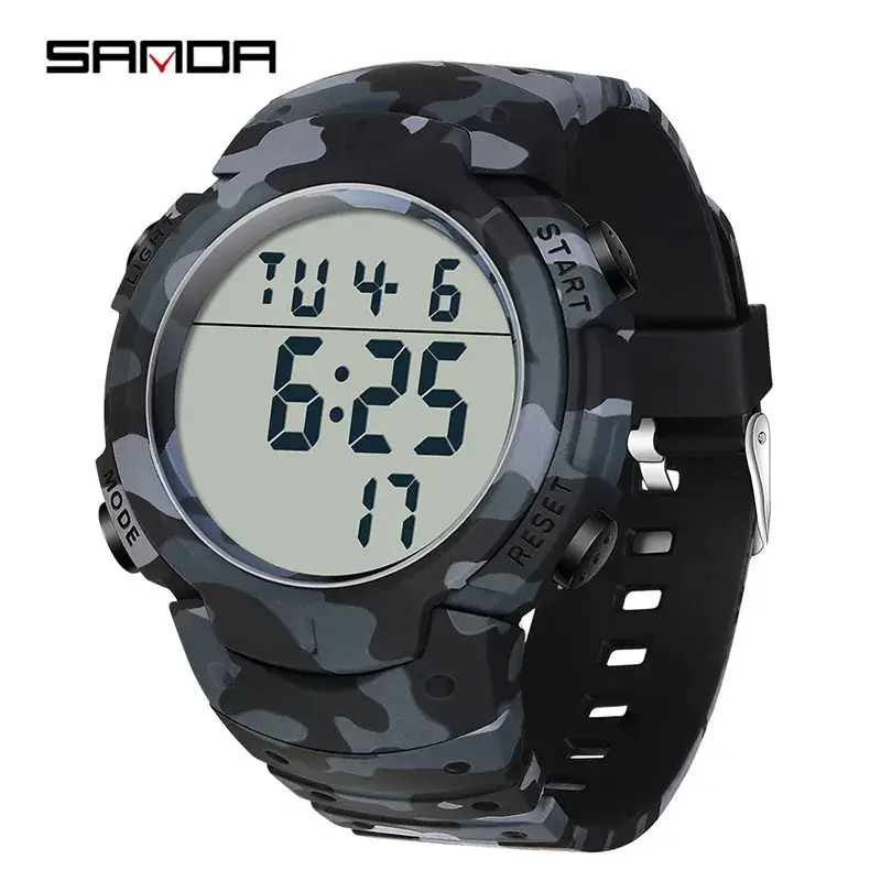 Military Camo Digital Watch for Men Women Drop Proof Waterproof